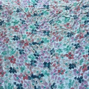 Aden & Anais watercolor flower blanket coral, navy blue, green, peach flower